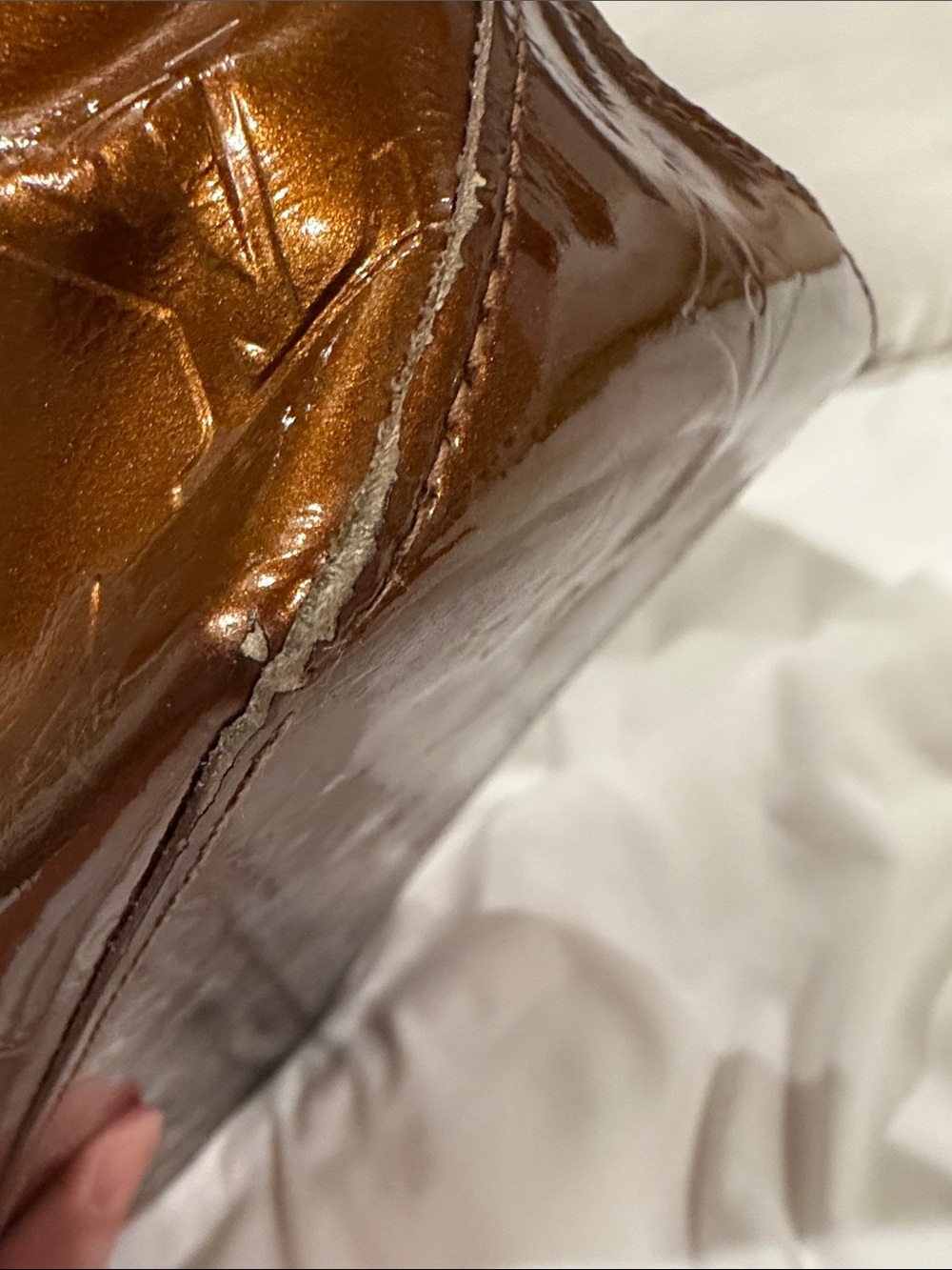 Louis Vuitton Monogram Vernis Tote Metallic Bronze Copper Patent Leather - Picture 12 of 16